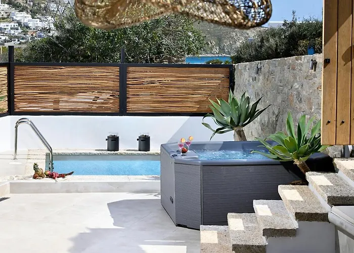 Mykonos Heaven - Sea View & Outdoor Hot Tub فيلة Mykonos Town
